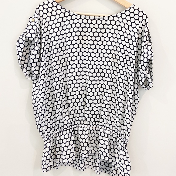MICHAEL Michael Kors Tops - Michael Kors Short Sleeve PolkaDot Top Size Large